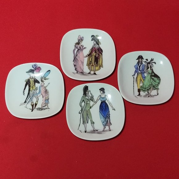 VTG Porcelaine Limoges Made in France Mini Plate 3" Set of 4 - Picture 5 of 13